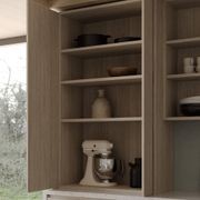 Salice Gravity Pocket Doors Installed Over Bench - Partially Open