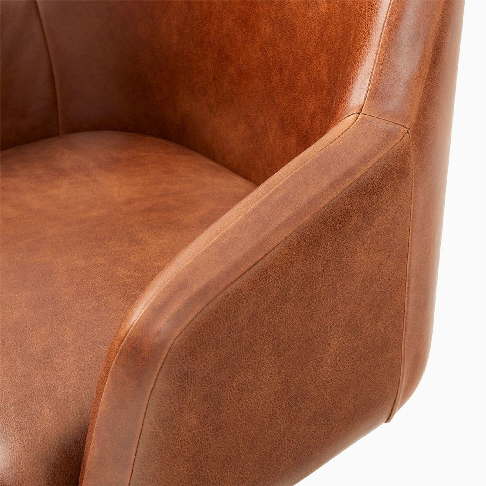 Helvetica Leather Swivel Office Chair gallery detail image