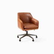 Helvetica Leather Swivel Office Chair gallery detail image