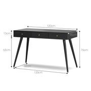 Einar 3 Drawer Office Writing Desk | Black gallery detail image