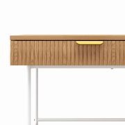 Kina Ripple Slatted Desk | 140cm | Natural Oak & White gallery detail image