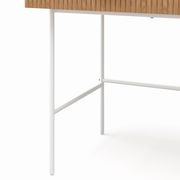 Kina Ripple Slatted Desk | 140cm | Natural Oak & White gallery detail image