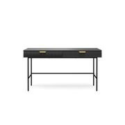 Kina Ripple Slatted Desk | 140cm | Black Oak gallery detail image