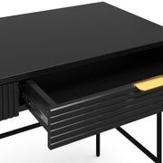 Kina Ripple Slatted Desk | 140cm | Black Oak gallery detail image