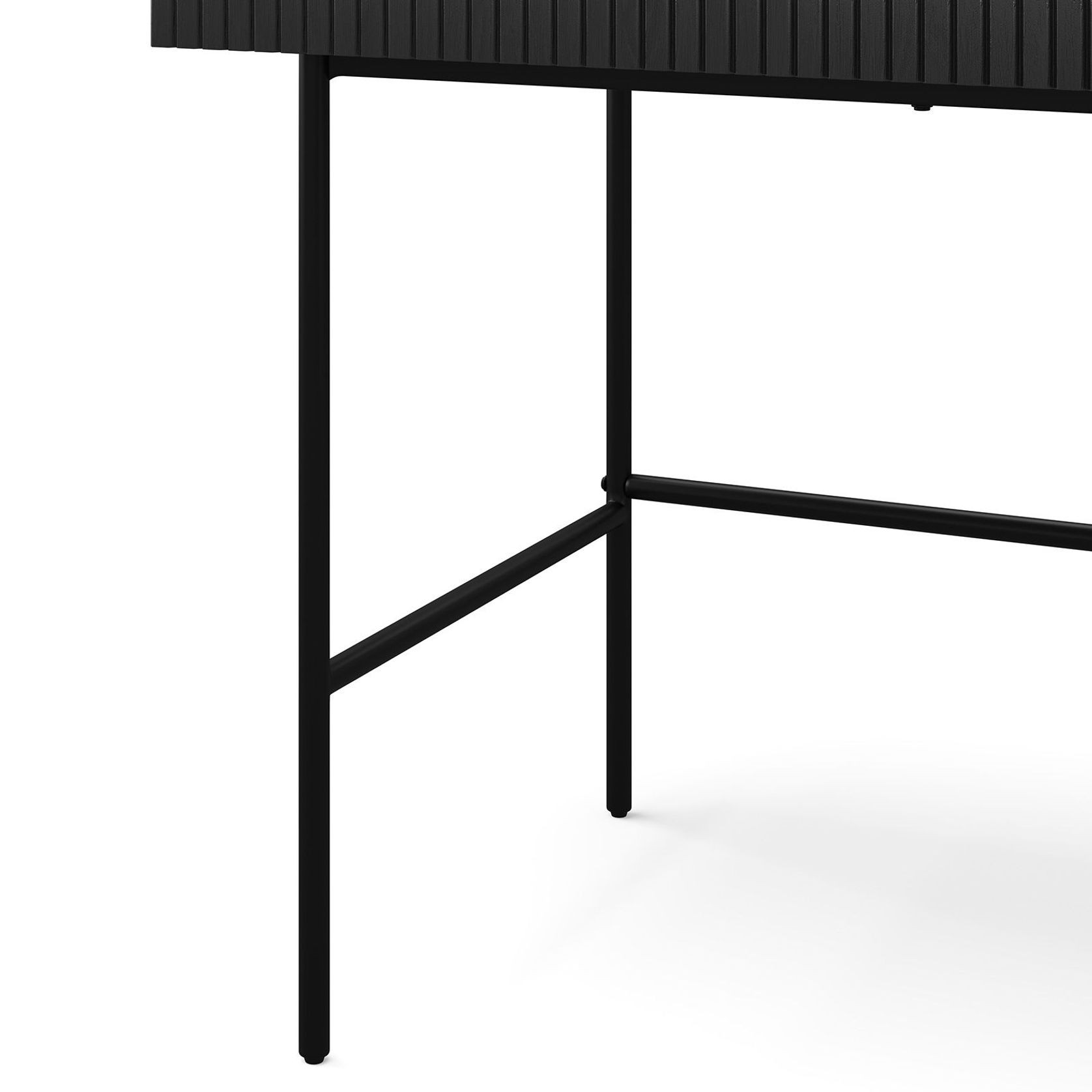 Kina Ripple Slatted Desk | 140cm | Black Oak gallery detail image