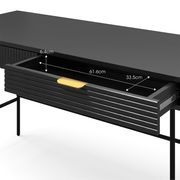 Kina Ripple Slatted Desk | 140cm | Black Oak gallery detail image