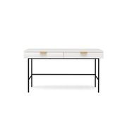 Kina Ripple Slatted Desk | 140cm | White & Black gallery detail image