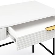 Kina Ripple Slatted Desk | 140cm | White & Black gallery detail image