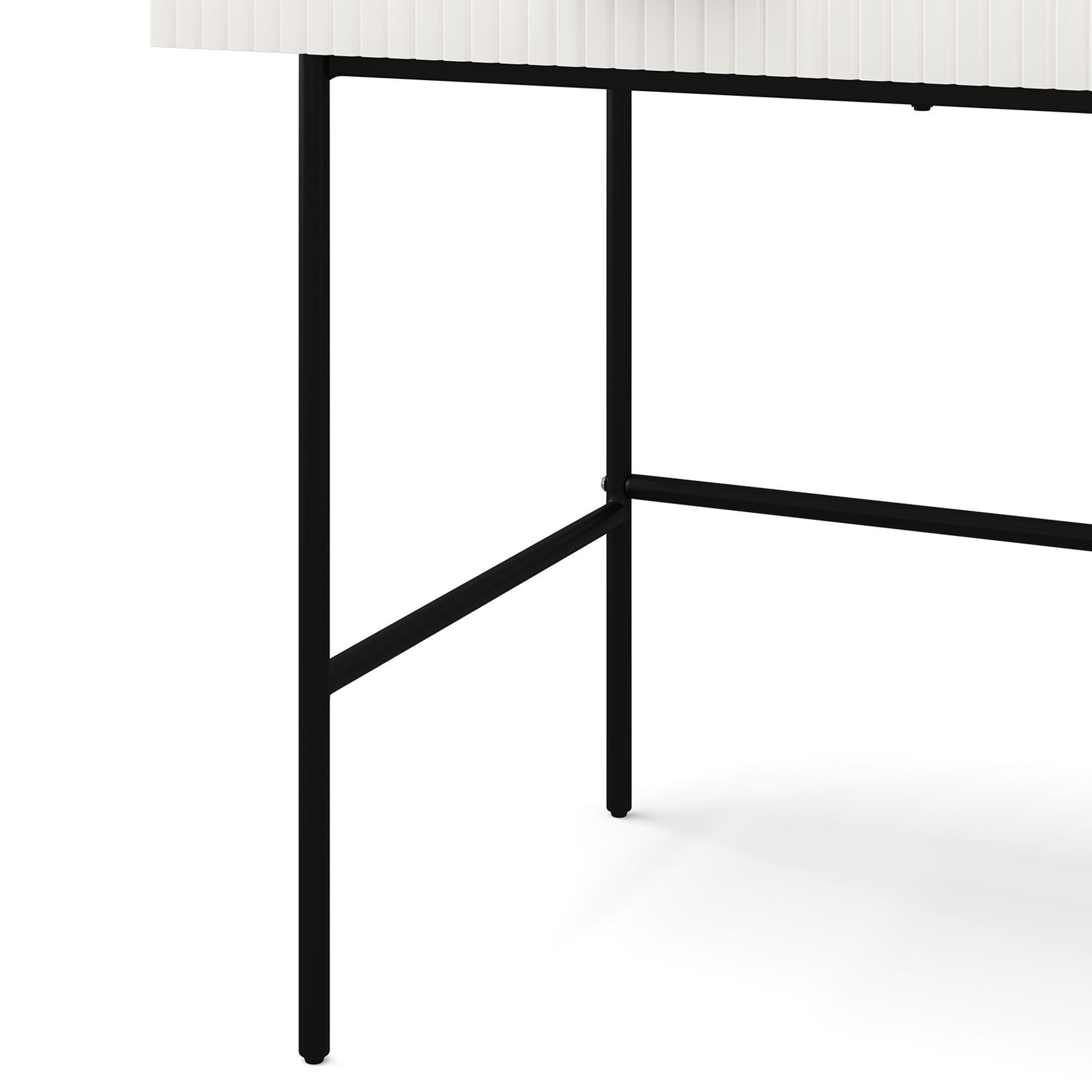 Kina Ripple Slatted Desk | 140cm | White & Black gallery detail image