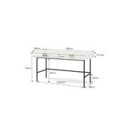 Kina Ripple Slatted Desk | 140cm | White & Black gallery detail image