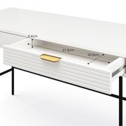 Kina Ripple Slatted Desk | 140cm | White & Black gallery detail image