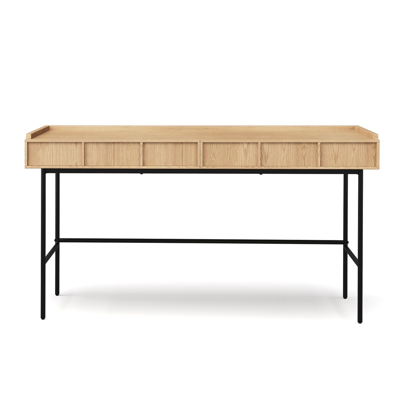 Linea 2 Drawer 140cm Desk Natural Oak | L3 Home gallery detail image