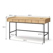 Linea 2 Drawer 140cm Desk Natural Oak | L3 Home gallery detail image