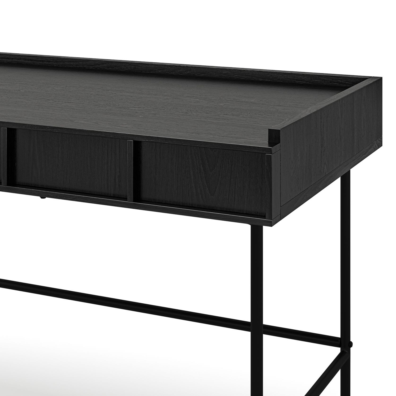 Linea 2 Drawer 140cm Desk Black Oak | L3 Home gallery detail image