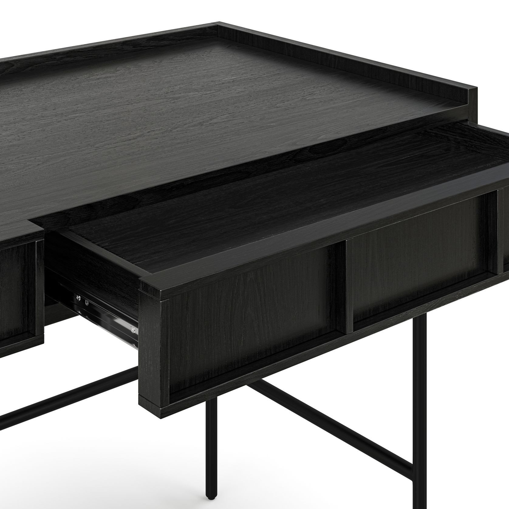 Linea 2 Drawer 140cm Desk Black Oak | L3 Home gallery detail image