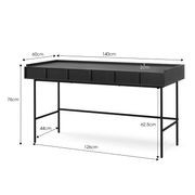 Linea 2 Drawer 140cm Desk Black Oak | L3 Home gallery detail image