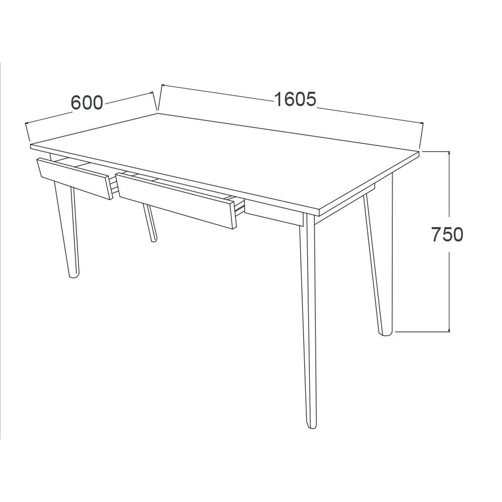 Byron Office Desk | 2 Drawer | Natural Hardwood gallery detail image