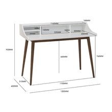 LAGOM Study Desk 120cm - White & Walnut gallery detail image