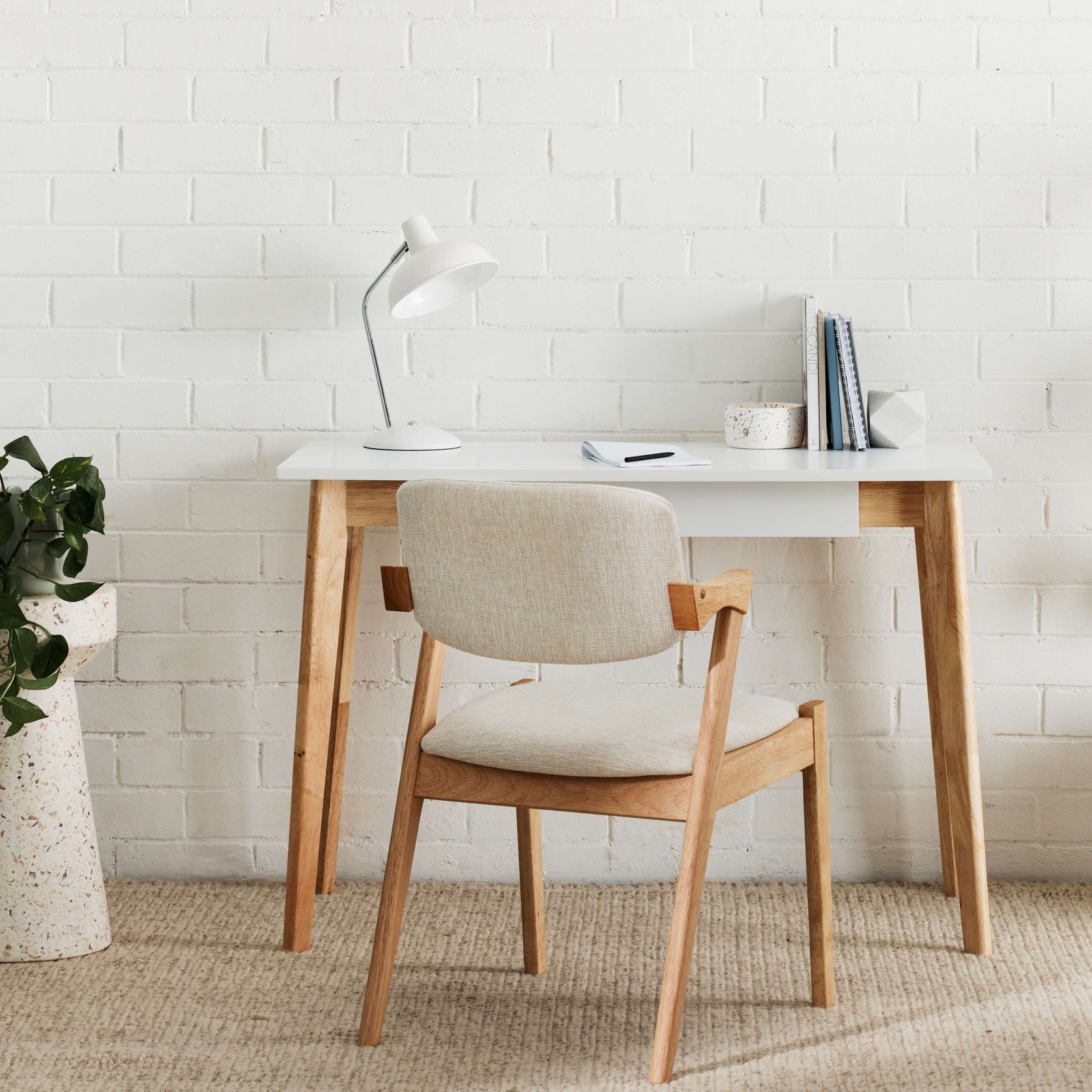 Byron Office Desk | 1 Drawer | Natural Hardwood gallery detail image