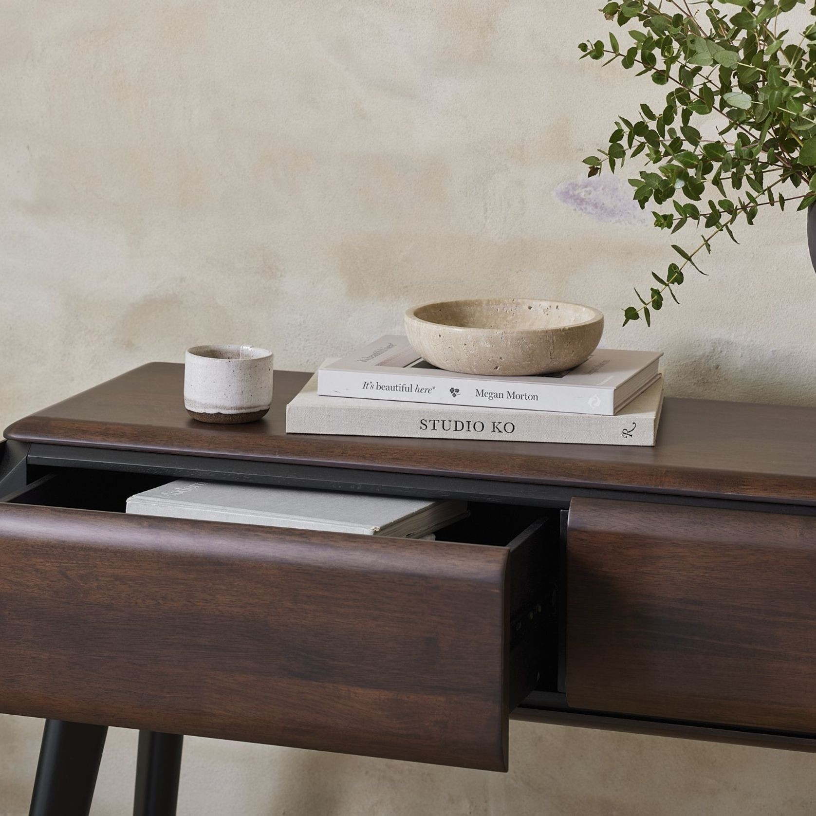 Casa Hardwood Desk/Console Table | Arabica Walnut gallery detail image