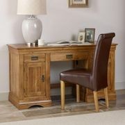 French Rustic Solid Oak Computer Desk gallery detail image