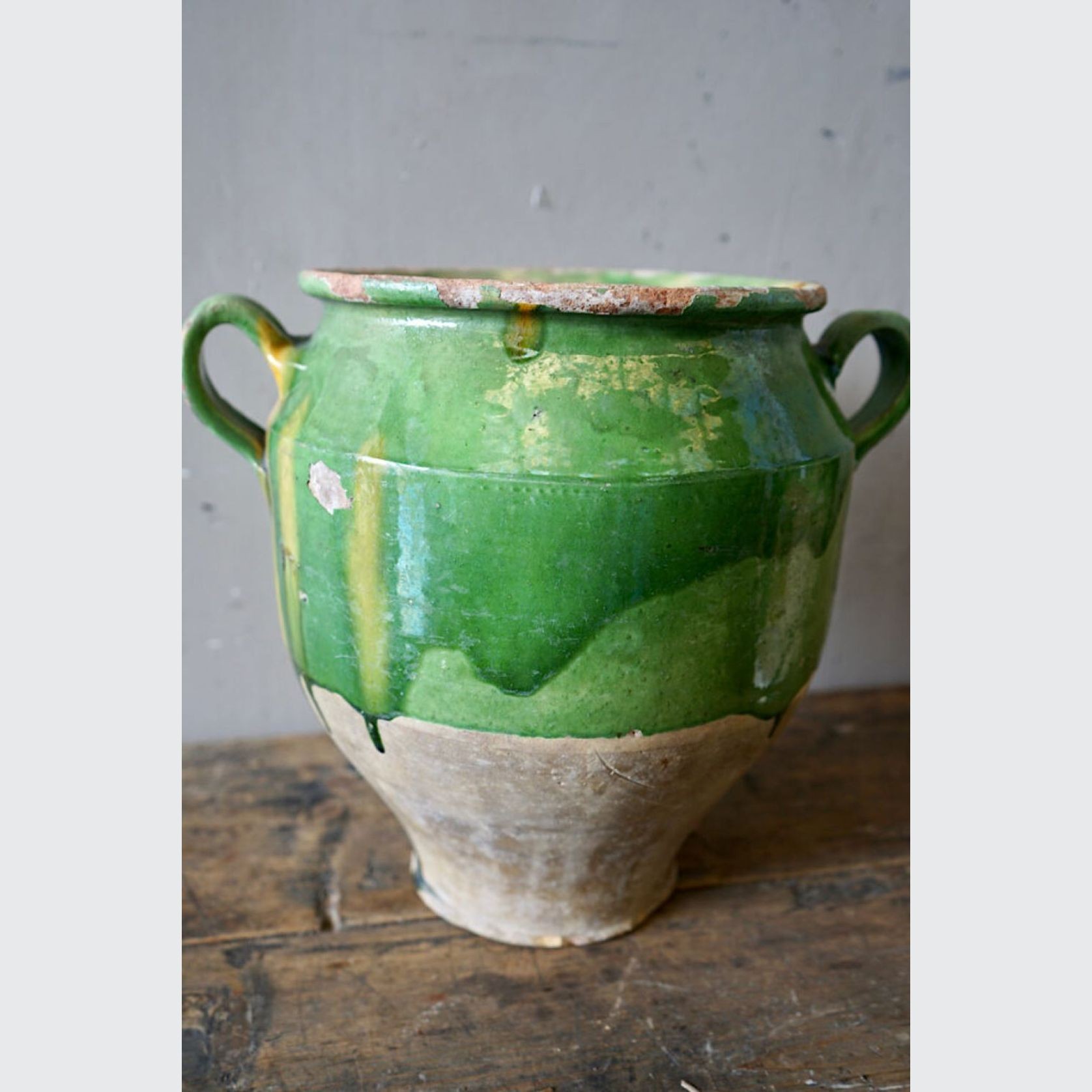 French Antique Green Confit Pots gallery detail image