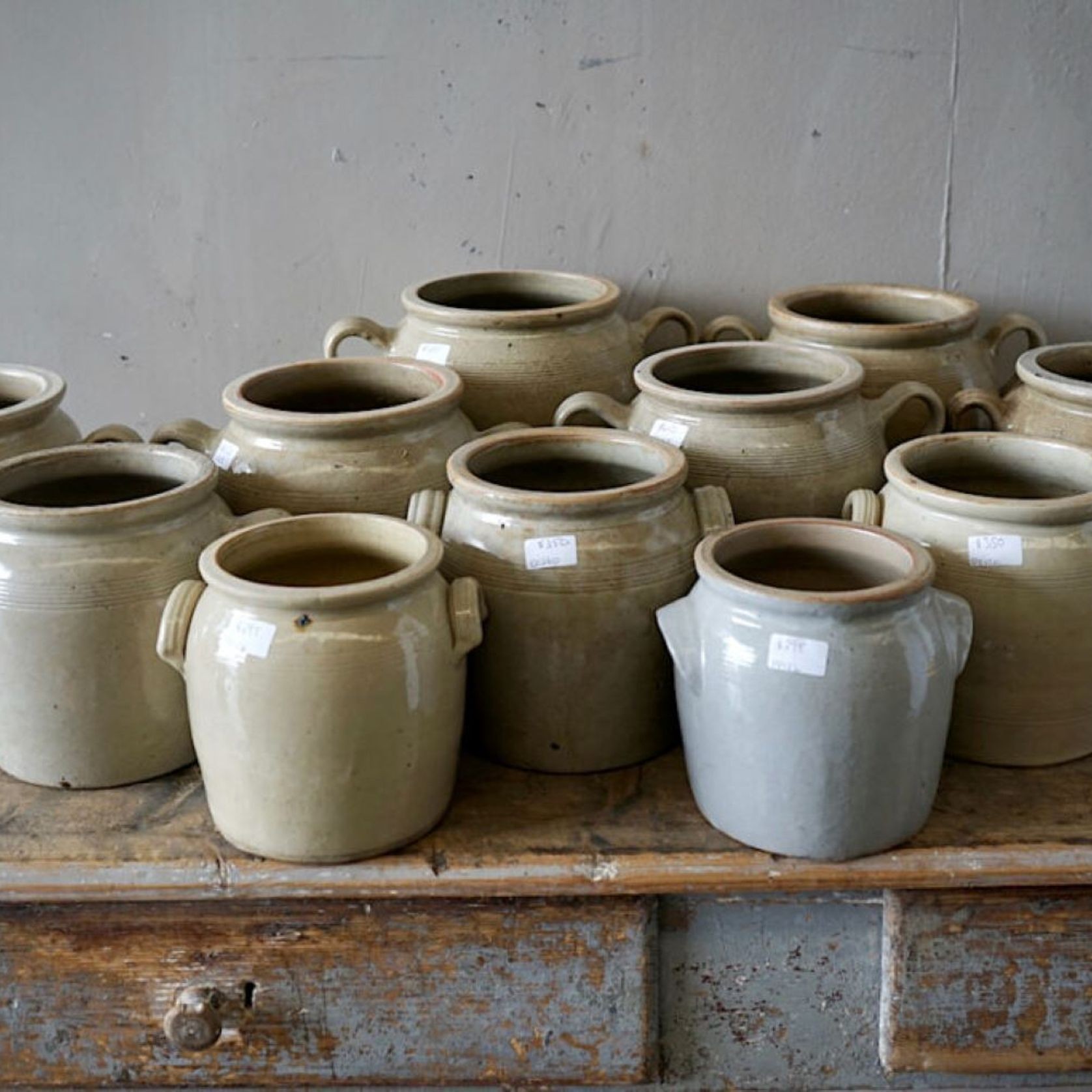 French Antique Stoneware Confit Pots gallery detail image