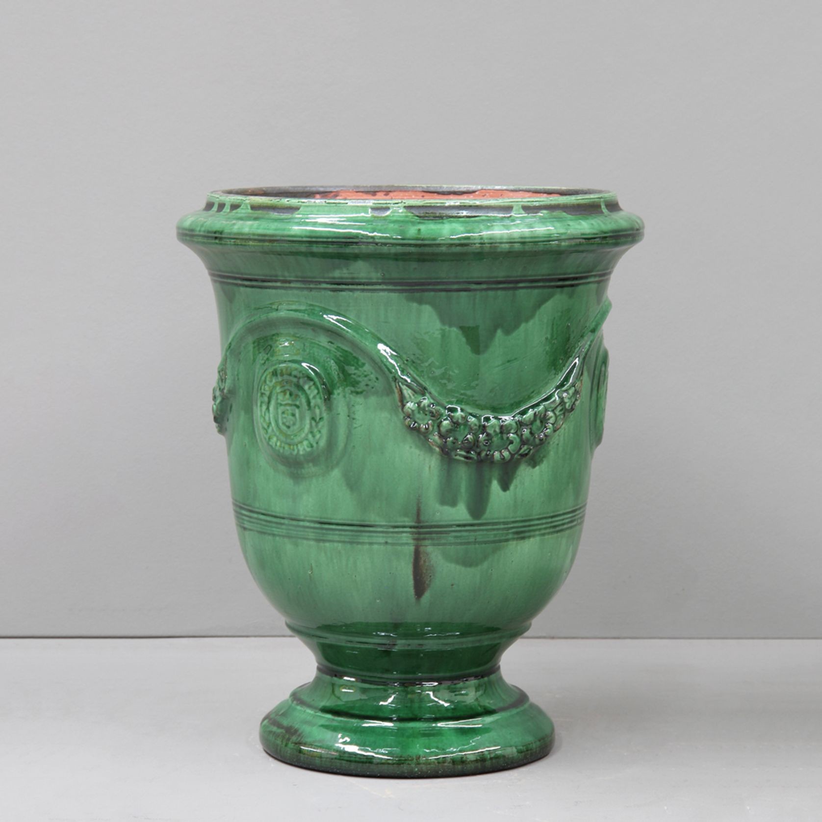 Green Glazed Vincennes Traditional Anduze Urn gallery detail image