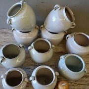 French Antique White Confit Pots gallery detail image