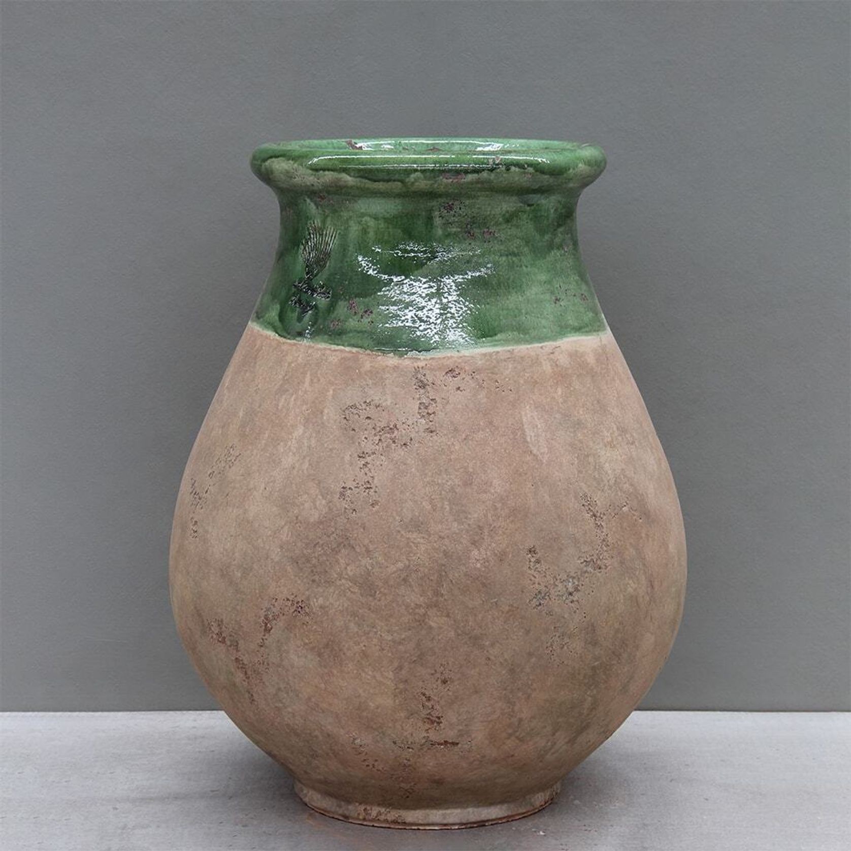 Aged Green on Antiqued Base Biot Jar gallery detail image
