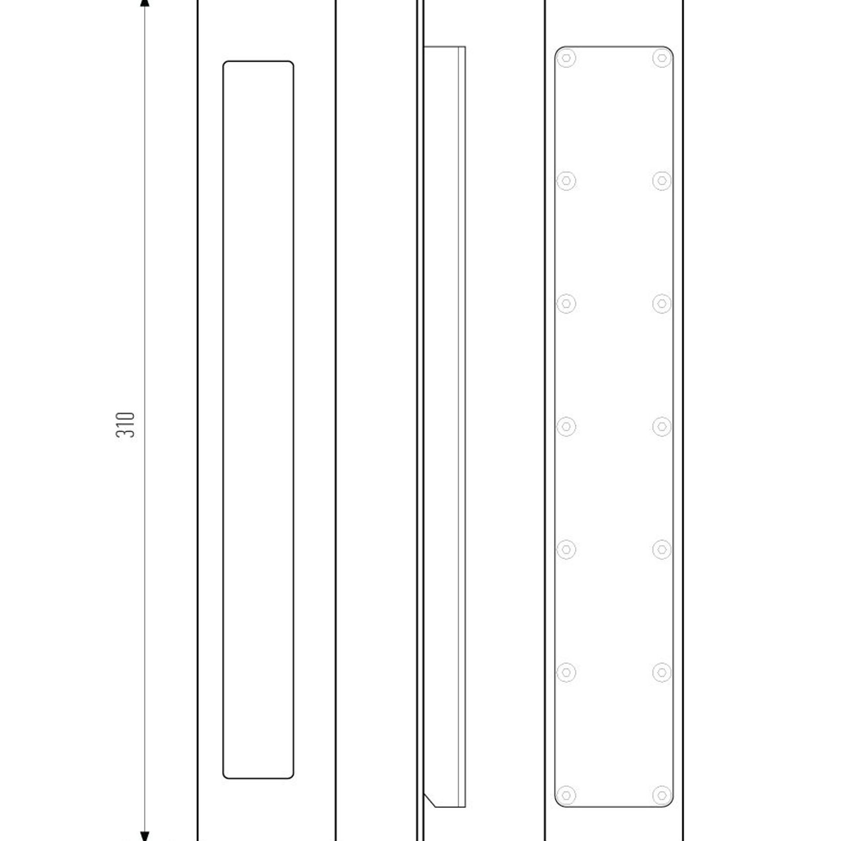 HB1475 310mm Offset Flush Pull gallery detail image