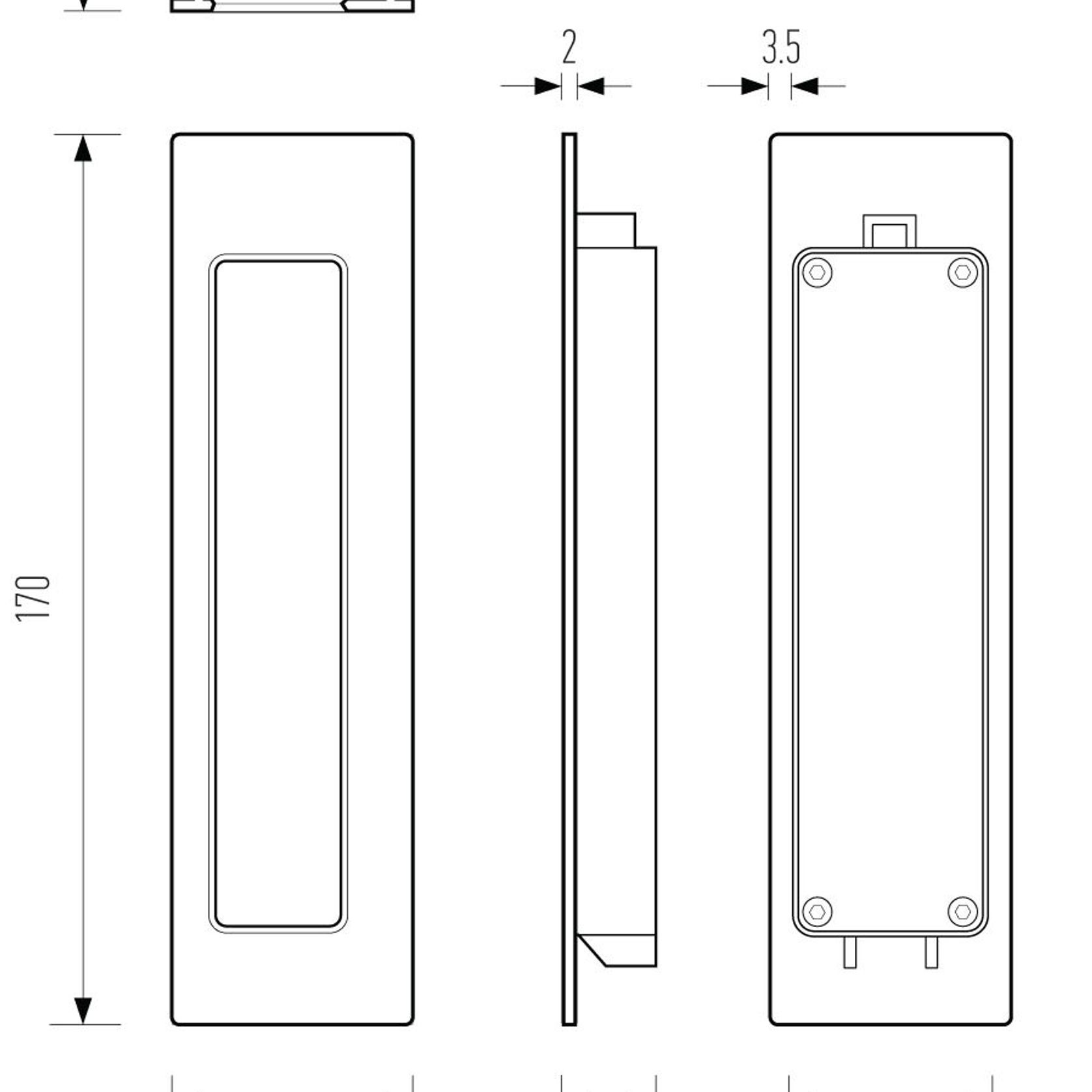HB675 170mm Offset Flush Pull gallery detail image