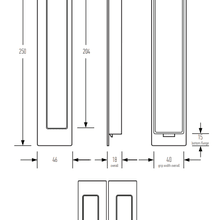 HB677 250mm Flush Pull for Sliding Doors gallery detail image