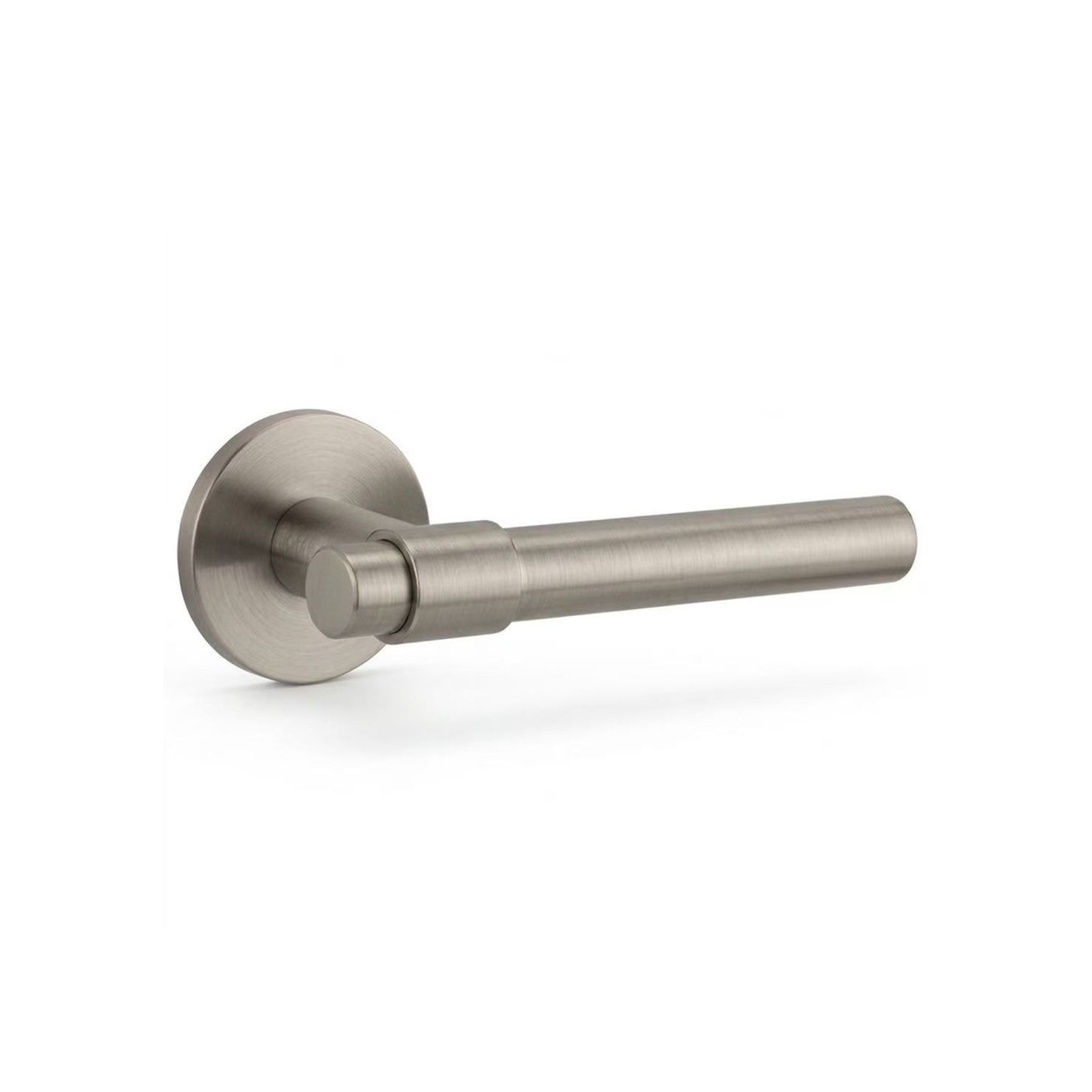 Luno Lever Handle In Matt Brushed Nickel gallery detail image