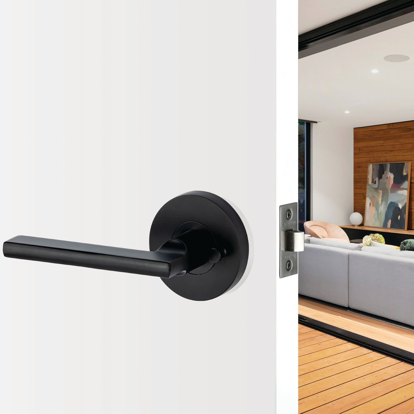 Picton Privacy Lever Handle Black E18BK gallery detail image