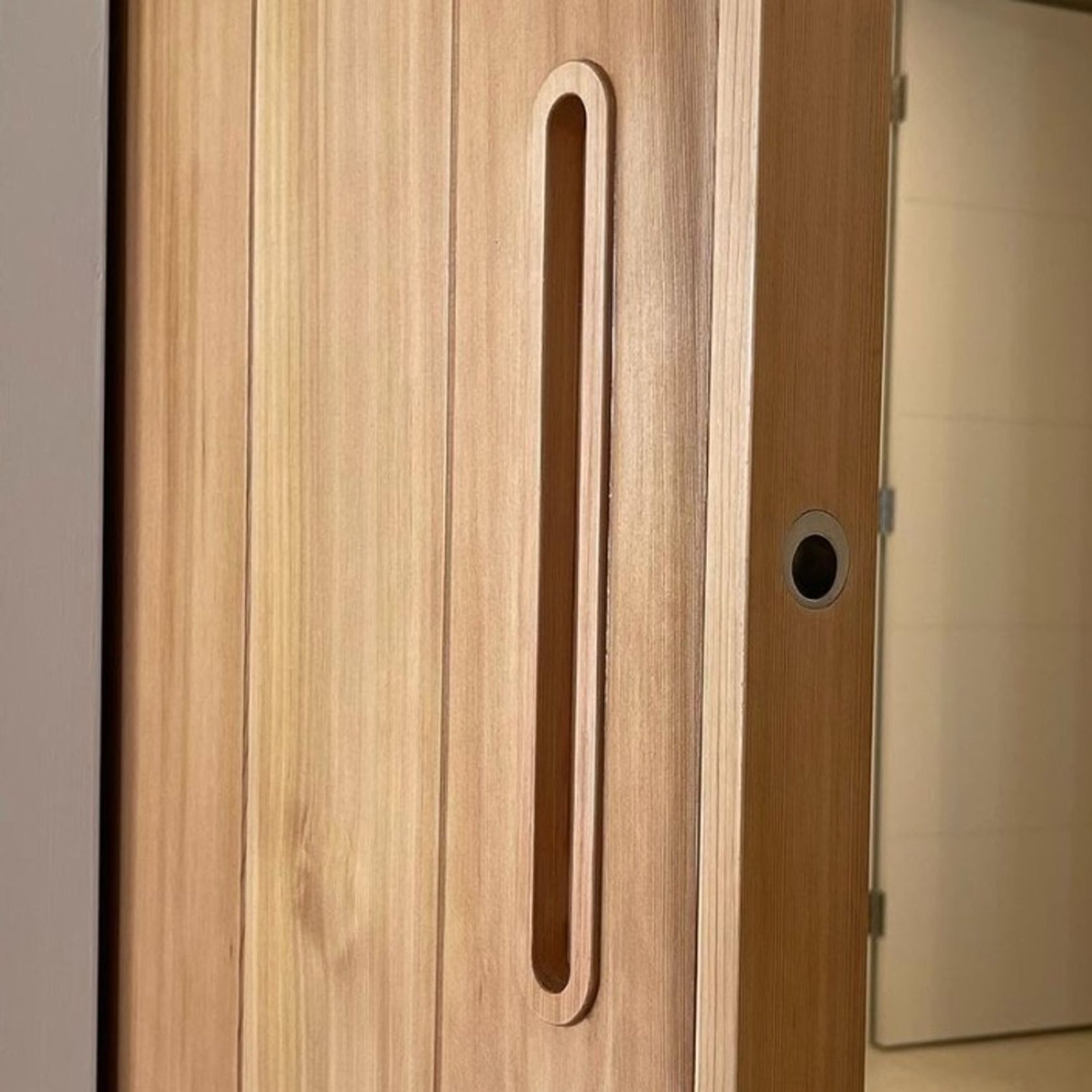 Setto Long Rounded - Timber Door Handle - SDH010b gallery detail image
