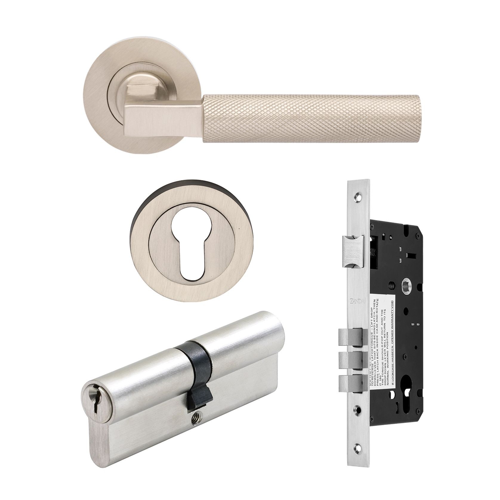 Zanda Zurich Door Handle Lever Set on Round Rose gallery detail image