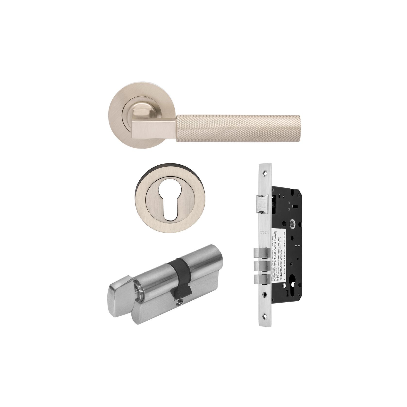 Zanda Zurich Door Handle Lever Set on Round Rose gallery detail image