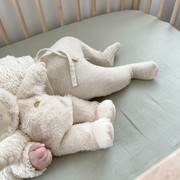 100% French Flax Linen fitted Cot Sheet- Lichen gallery detail image