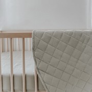 100% French Flax Linen fitted Cot Sheet- Sage gallery detail image