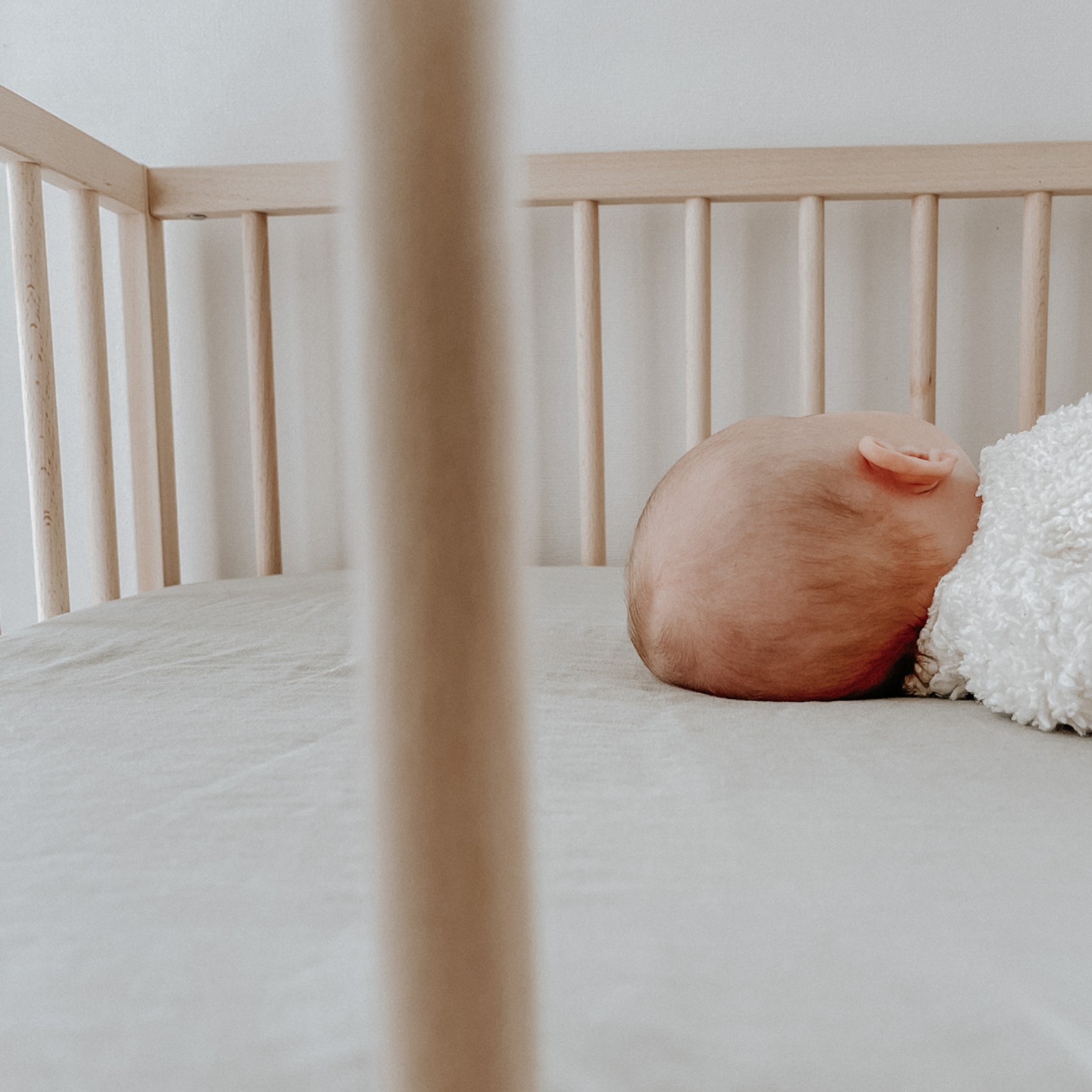 100% French Flax Linen fitted Cot Sheet- Sage gallery detail image