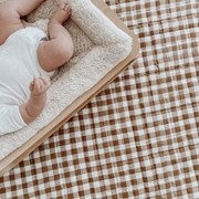 100% French Flax Linen Playmat (Reversible)- Ginger Gingham/Ginger gallery detail image