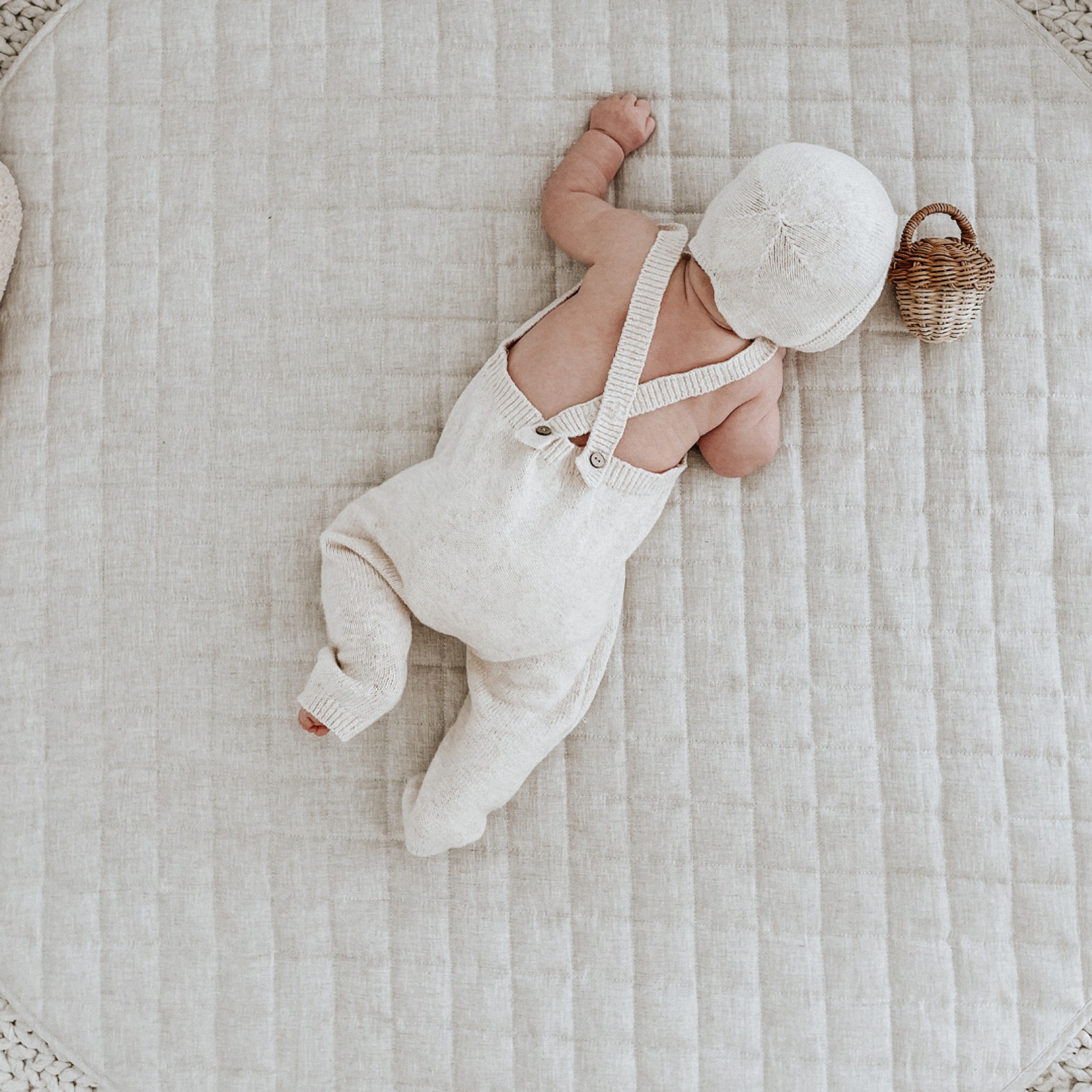 100% French Flax Linen Playmat- Natural gallery detail image