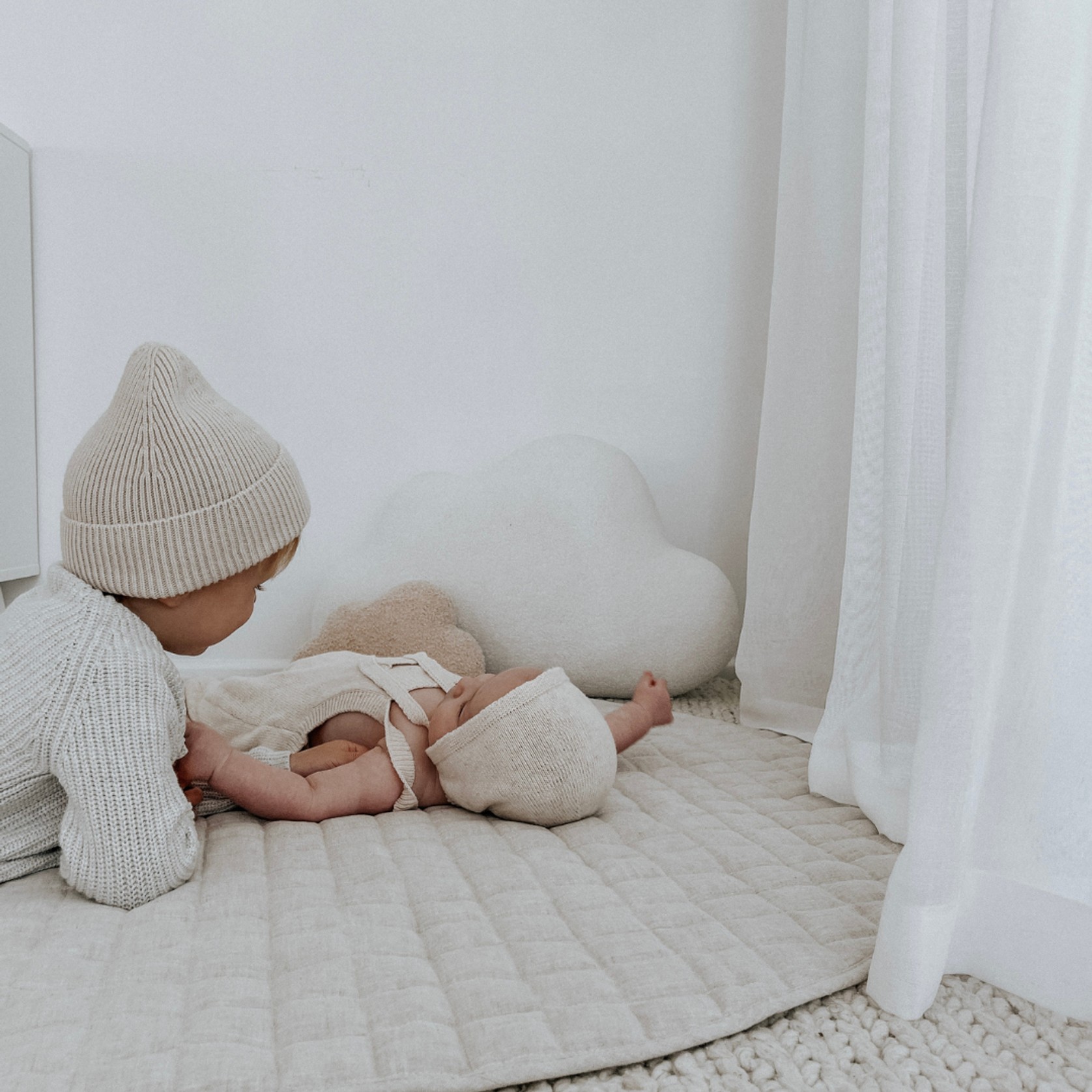 100% French Flax Linen Playmat- Natural gallery detail image