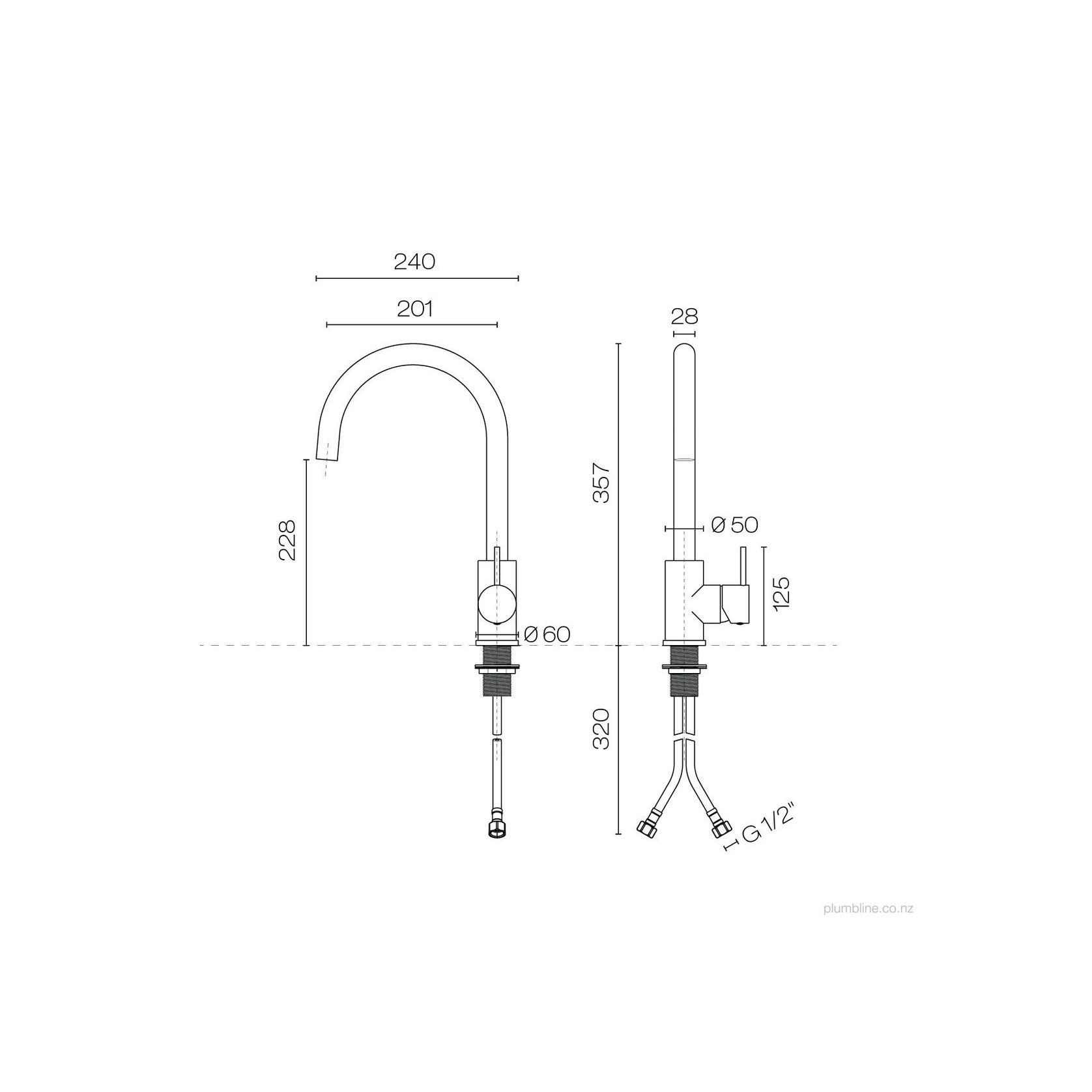 Oli 316 Kitchen Mixer Round Spout gallery detail image