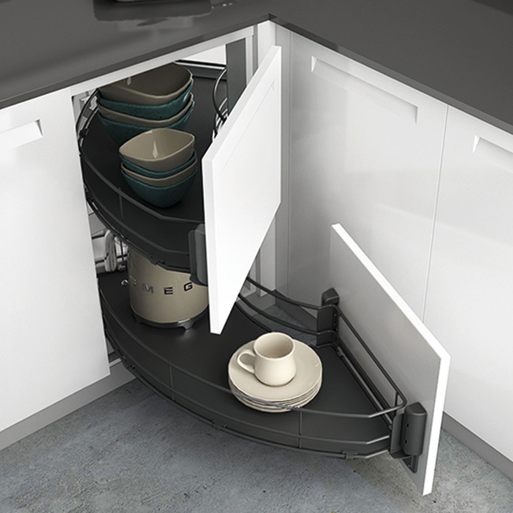 Senio | Curved corner cabinet pull-out gallery detail image