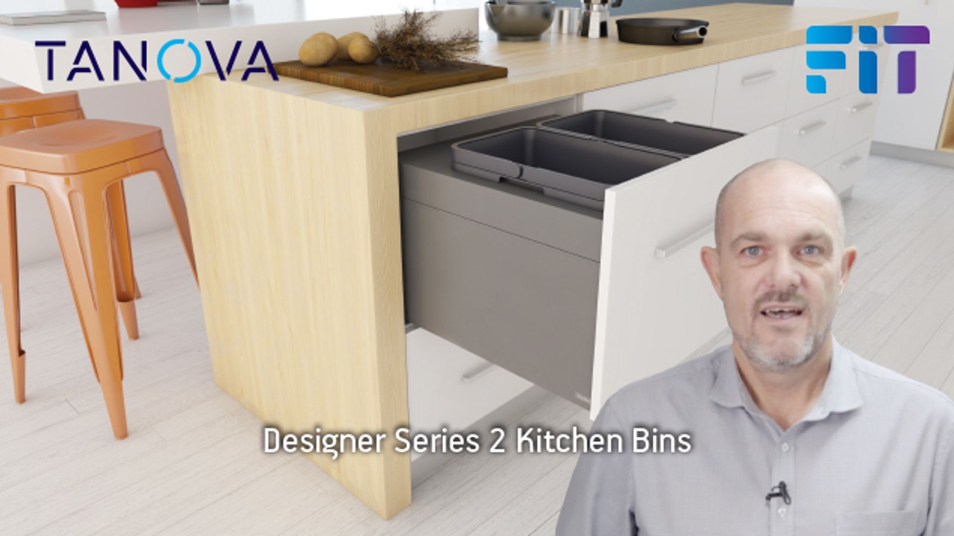 Tanova Designer Series 2 Pull Out Kitchen Bin gallery detail image