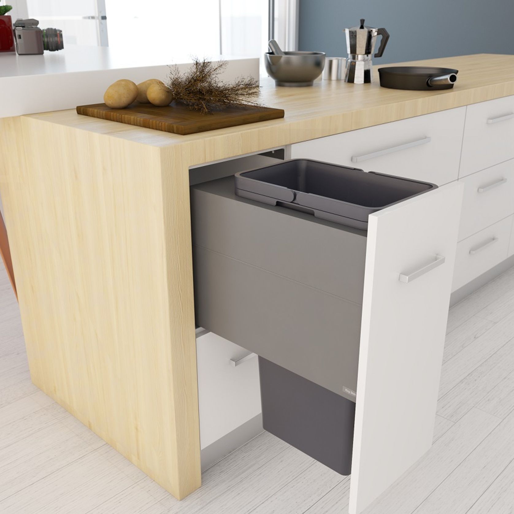 Tanova Designer Series 2 Pull Out Kitchen Bin ArchiPro NZ