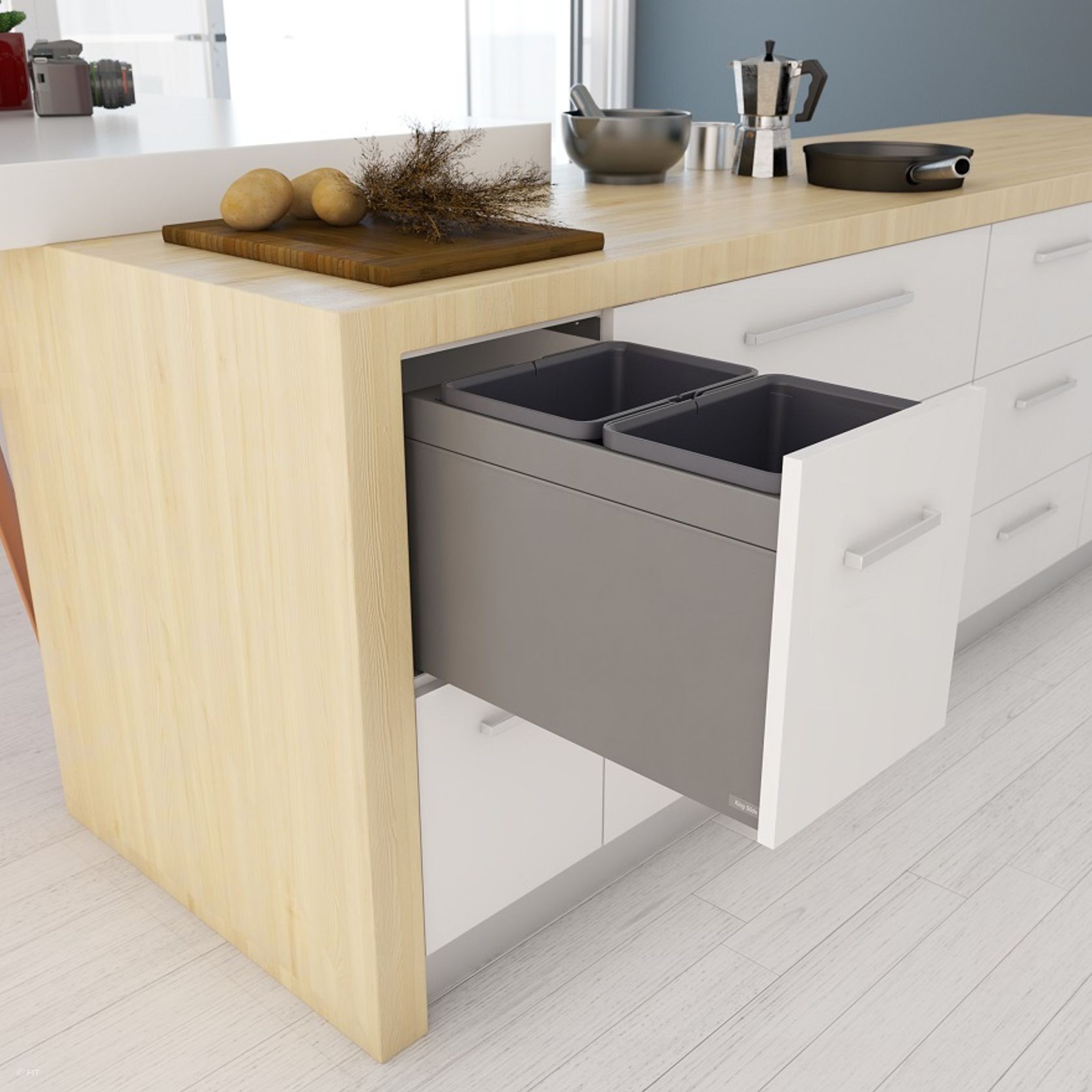 Tanova Designer Series 2 Pull Out Kitchen Bin gallery detail image