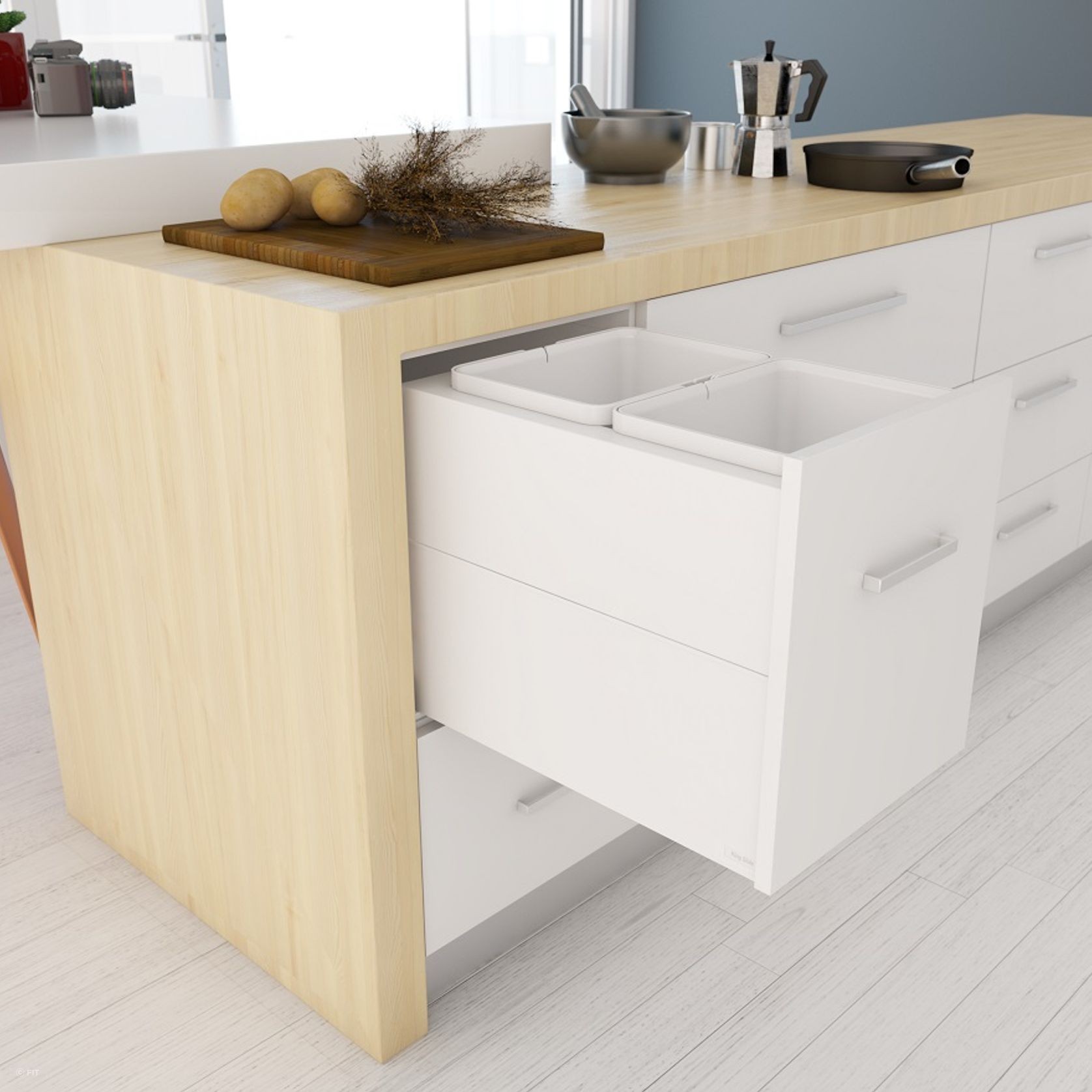 Tanova Designer Series 2 Pull Out Kitchen Bin gallery detail image